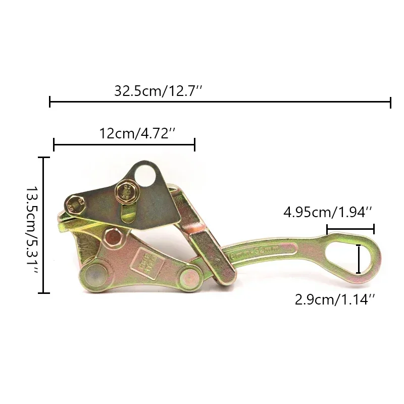 3T Cable Wire Grip Steel Pulling Tool for Wire Rope Cable Clamp Wire Pulling Grip - Cable Size Range 16-32mm/ 5/8