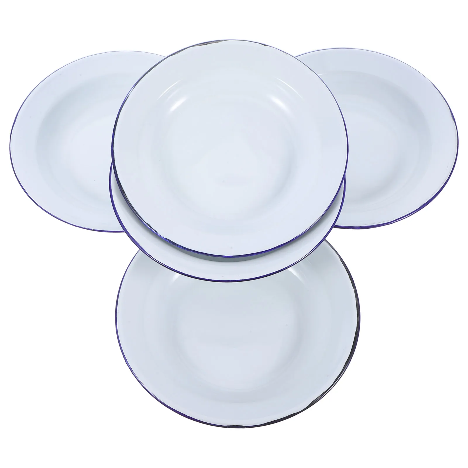 

5 Pcs Dish Storage Plate Enamel Tray Appetizer Plates Salad Platter Camping Dinner Cake Baking Pan