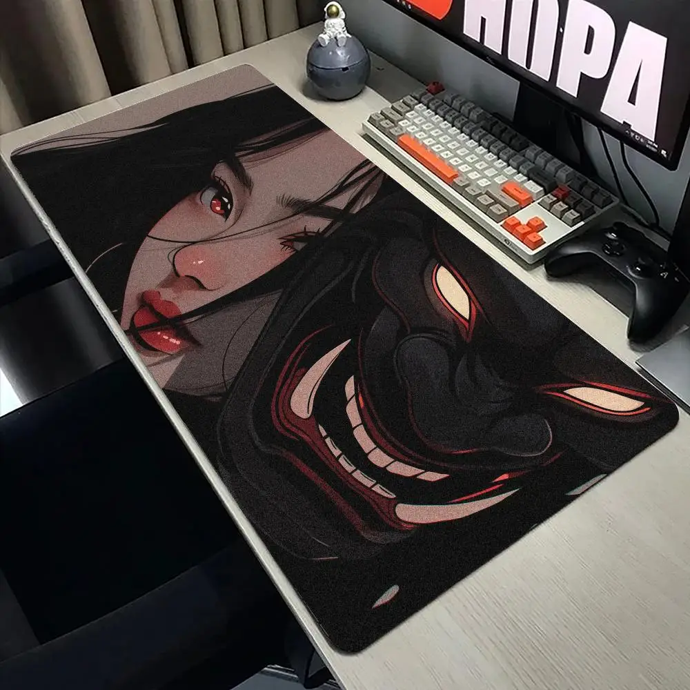 

Ghost Mask Girl Art Коврик для мыши Большой компьютерный офисный игровой настольный коврик XXL Резиновый противоскользящий игровой коврик для клавиатуры Длинные настольные коврики