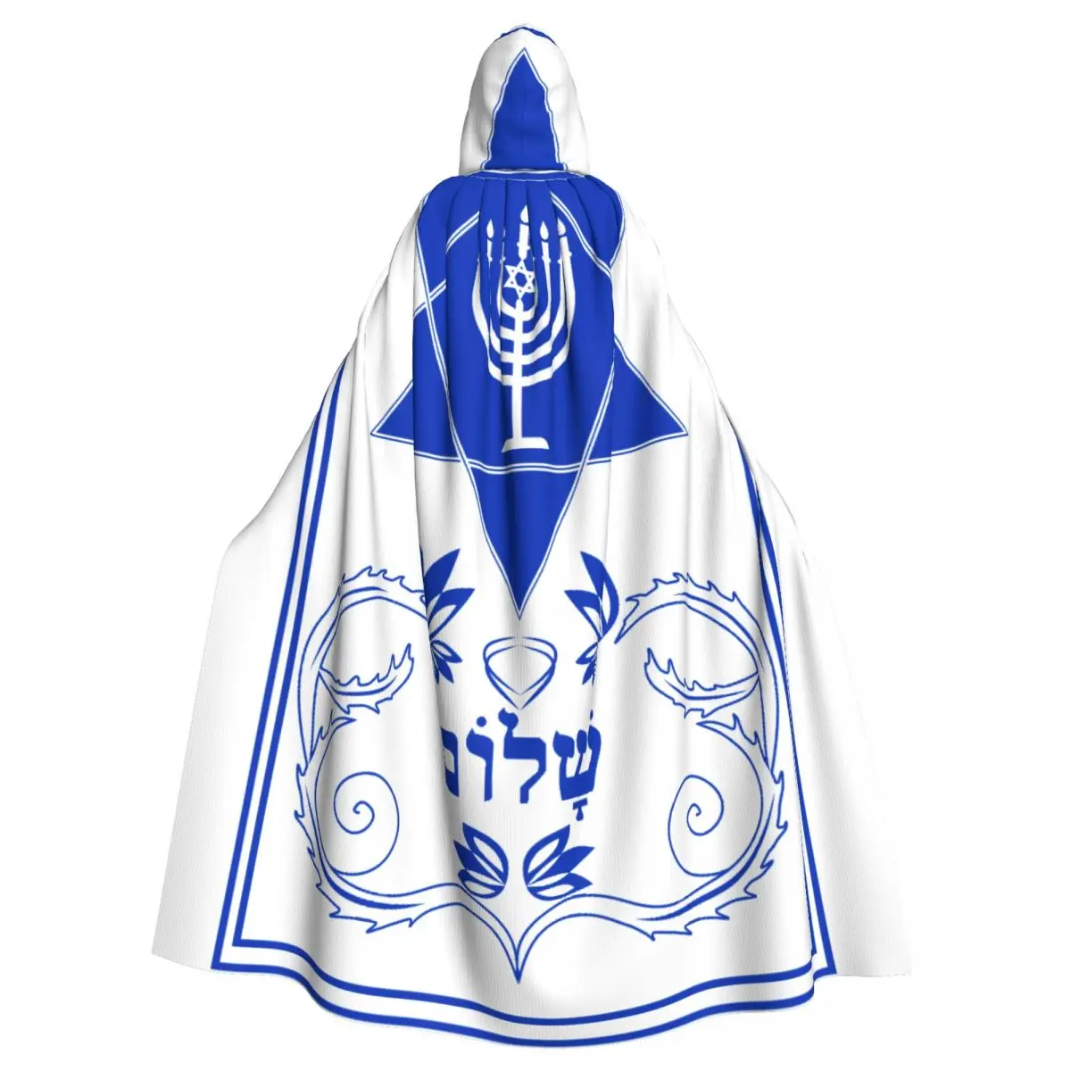 Cosplay Medieval Costumes Israel Jewish Nine Candlestick Candelabrum Hooded Cloak Capes Long Robes Jackets Coat Carnival