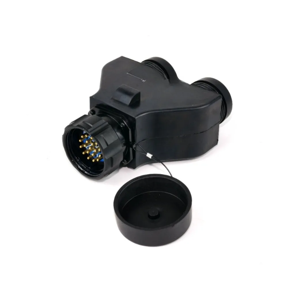 Waterproof Socapex Connector 19Pin Male Two Female Adapter Y Splitter Connector