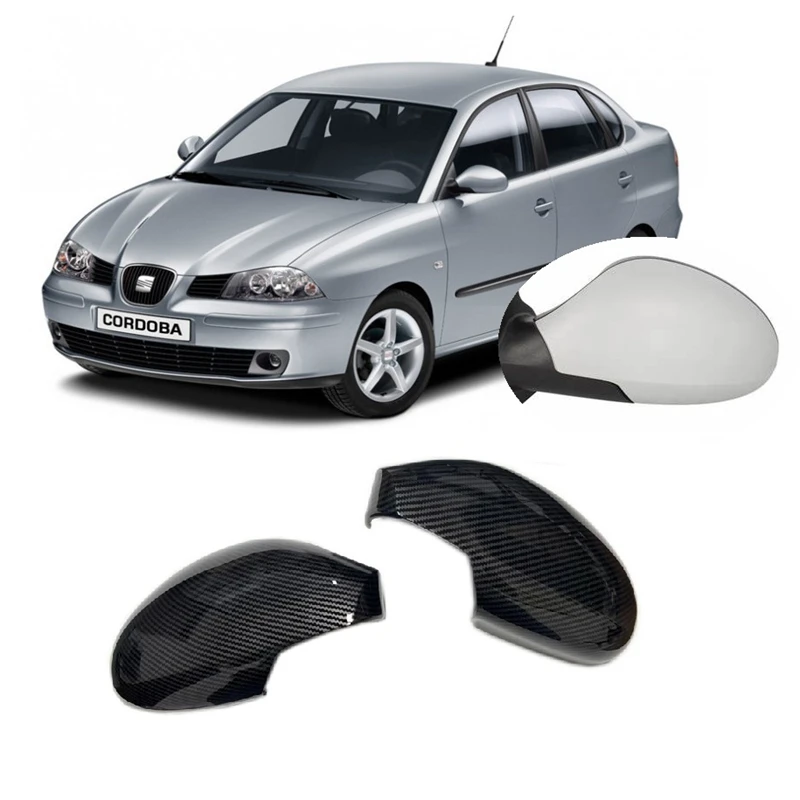Para Seat Cordoba 6L2 2002 2003 2004 2005 2006 2007 2008 2009 tapa de carcasa de cubierta de espejo lateral de vena hidroempolta de fibra de carbono