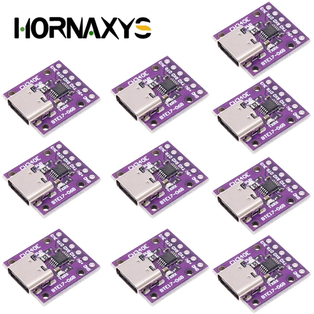 5/10pcs CH340E MSOP10 USB to TTL Serial Converter, 5V/3.3V Alternative CH340G Module TYPE-C Interface For Arduino DIY Kit