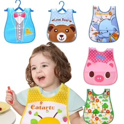 Cute Cartoon Waterproof Bib with Adjustable Elastic, Lightweight and Soft, Dining Apron for Kids, Oil Stain-resistant