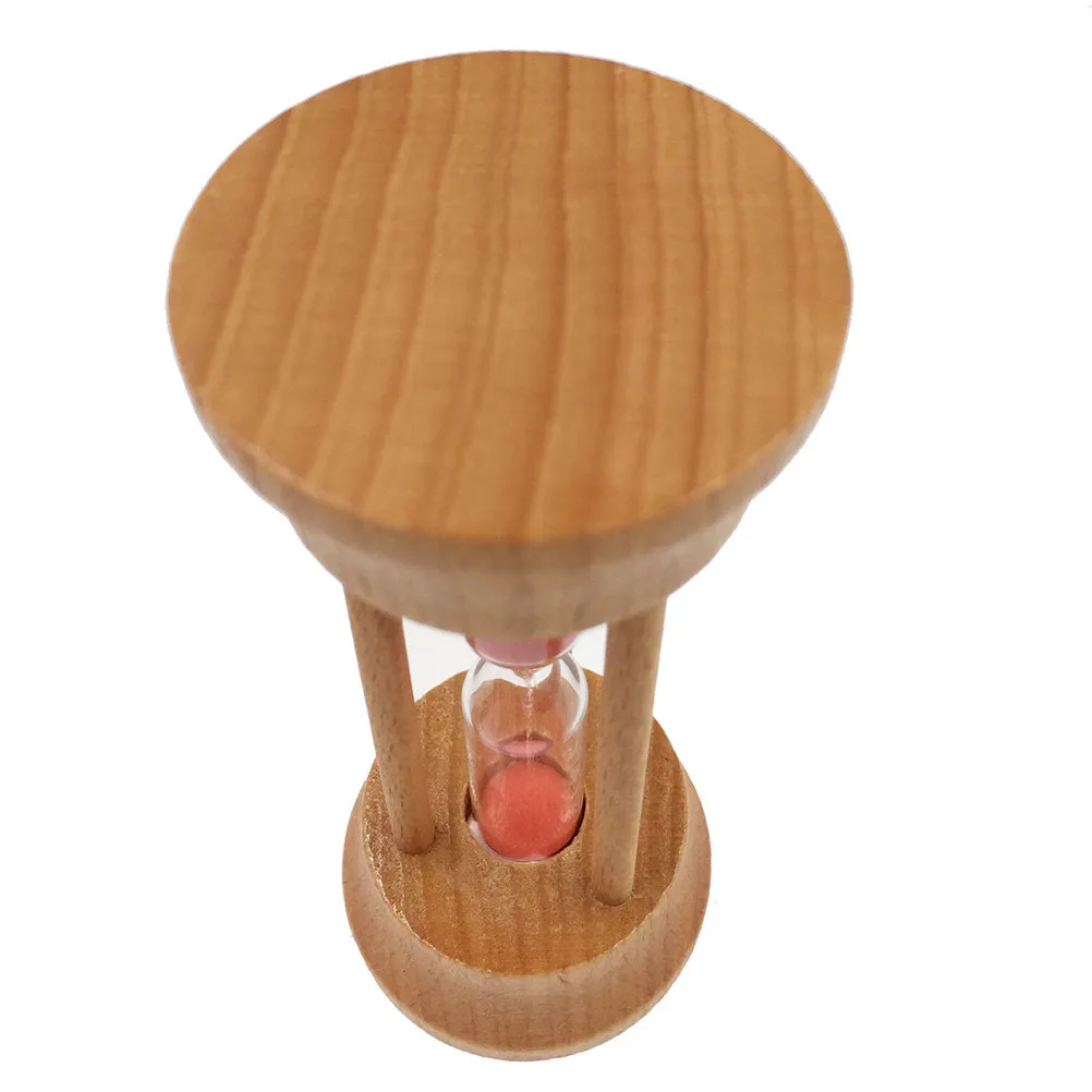 3 Minutes Wooden Sand Timer with Smooth Flat Bottom for Desk Use Home Office Decoration Gift for Adults Sandglass