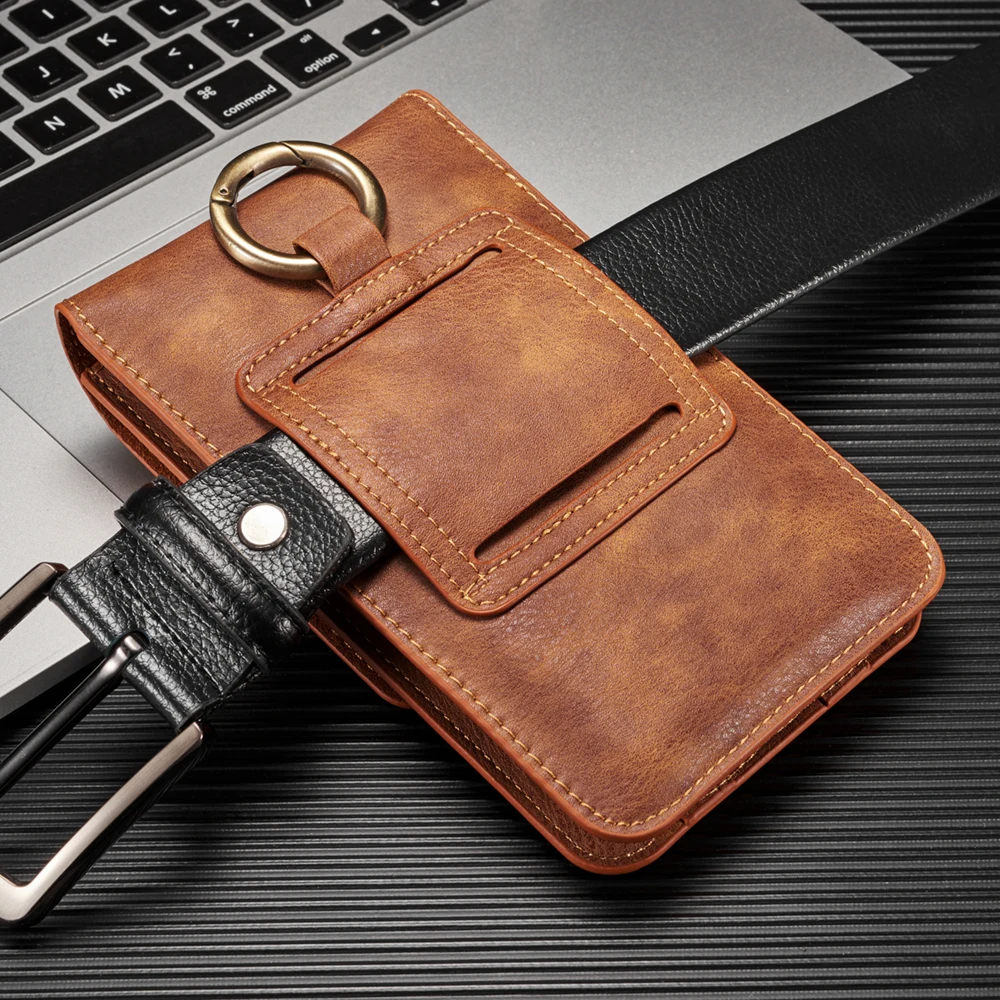 

Waist Bag for iPhone 15 14 13 12 Pro Max Case Genuine Leather Wallet Card Holder Cover for Samsung S24 S23 S22 S21 Plus Ultra