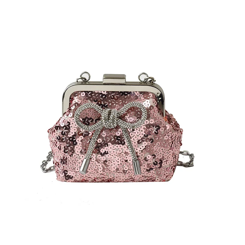 حقيبة على شكل فيونكة، حقيبة عشاء مخصصة بالترتر، حقيبة كتف صيفية، حقيبة للسيدات #6