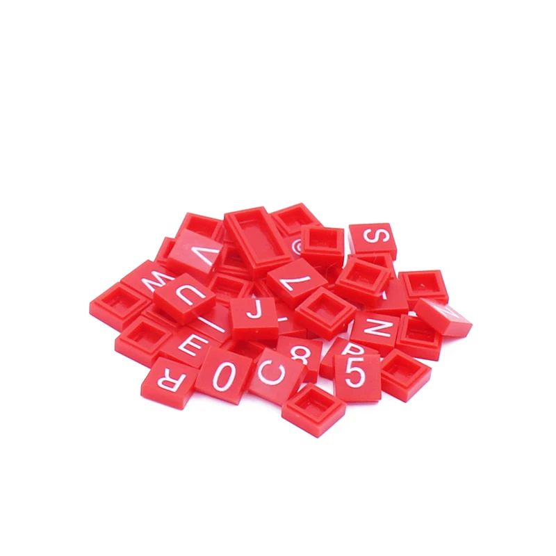 MOC Smooth Bricks Printed Alphabet&Number 3070 Tile 1x1 with DIY Assembled Building Block Letter City Creative Compatible Toys