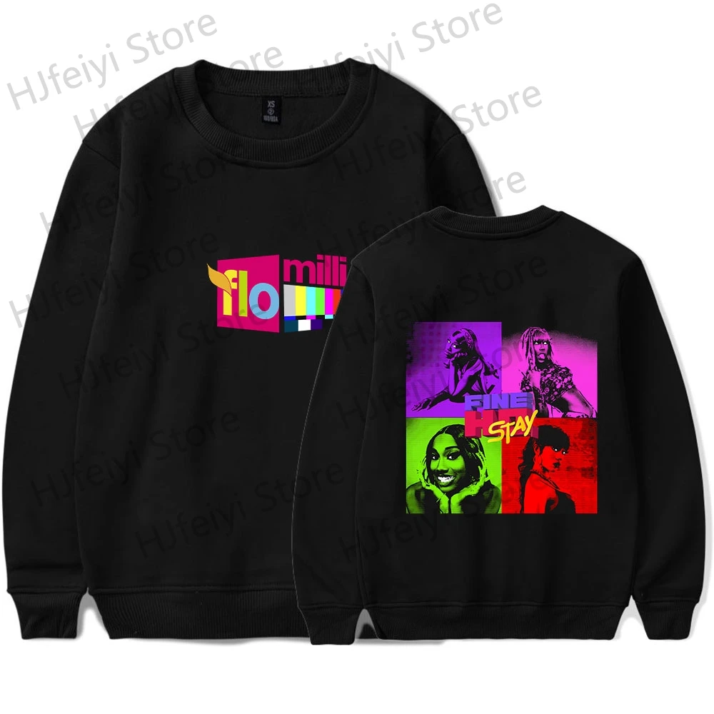 Flo Milli FINE HO STAY Long Sleeve Crewneck Sweatshirt Merch Winter For Women/Men Unisex O-neck Streetwear Hooded