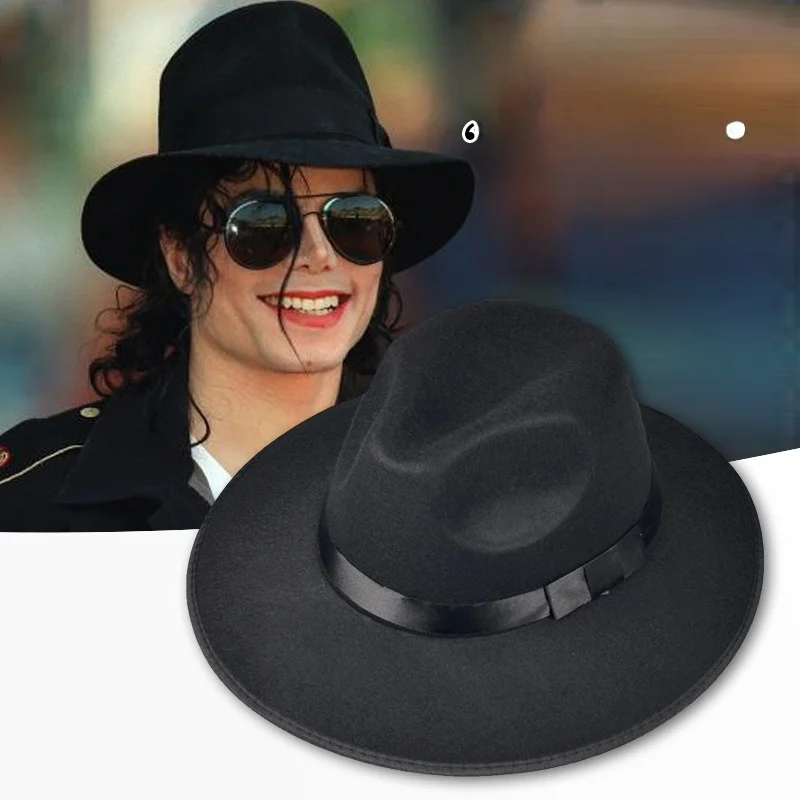 Michael Jackson Style Jazz Street Dance Hat Large Brim Performance Dance Cap Fashionable Couple Hats Street Style Polyester F...
