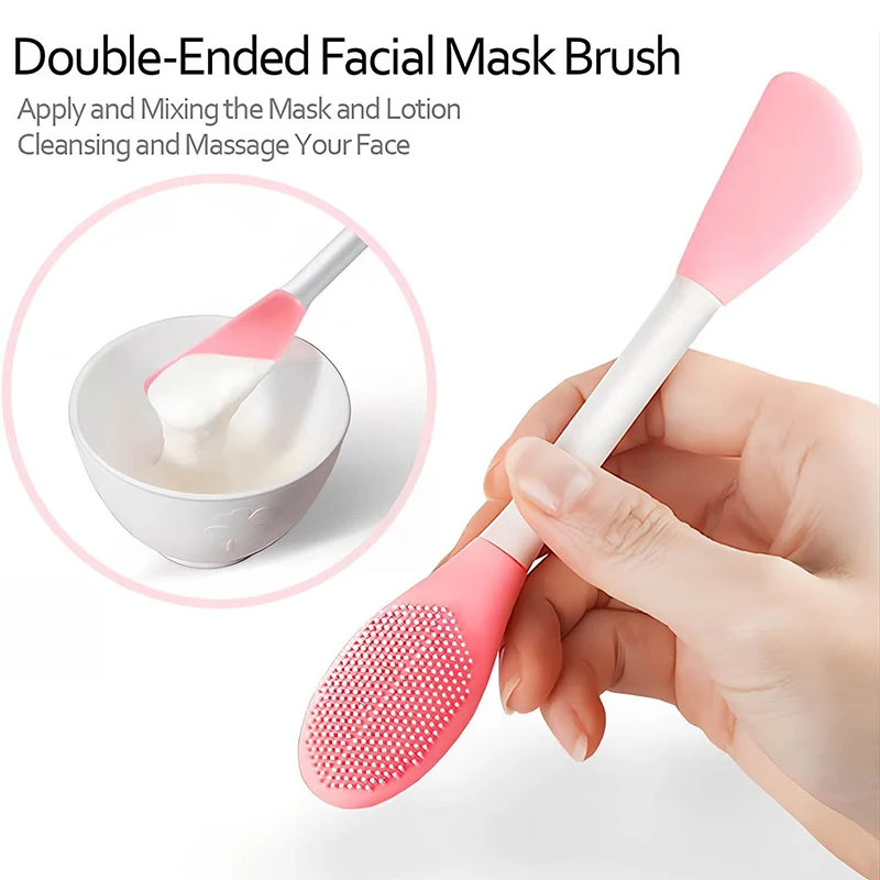 Dwugłowe silikonowe pędzle do masek na twarz, szczotka do czyszczenia porów, aplikator do masek błotnych, narzędzia do czyszczenia dla kobiet, narzędzia do pielęgnacji skóry.