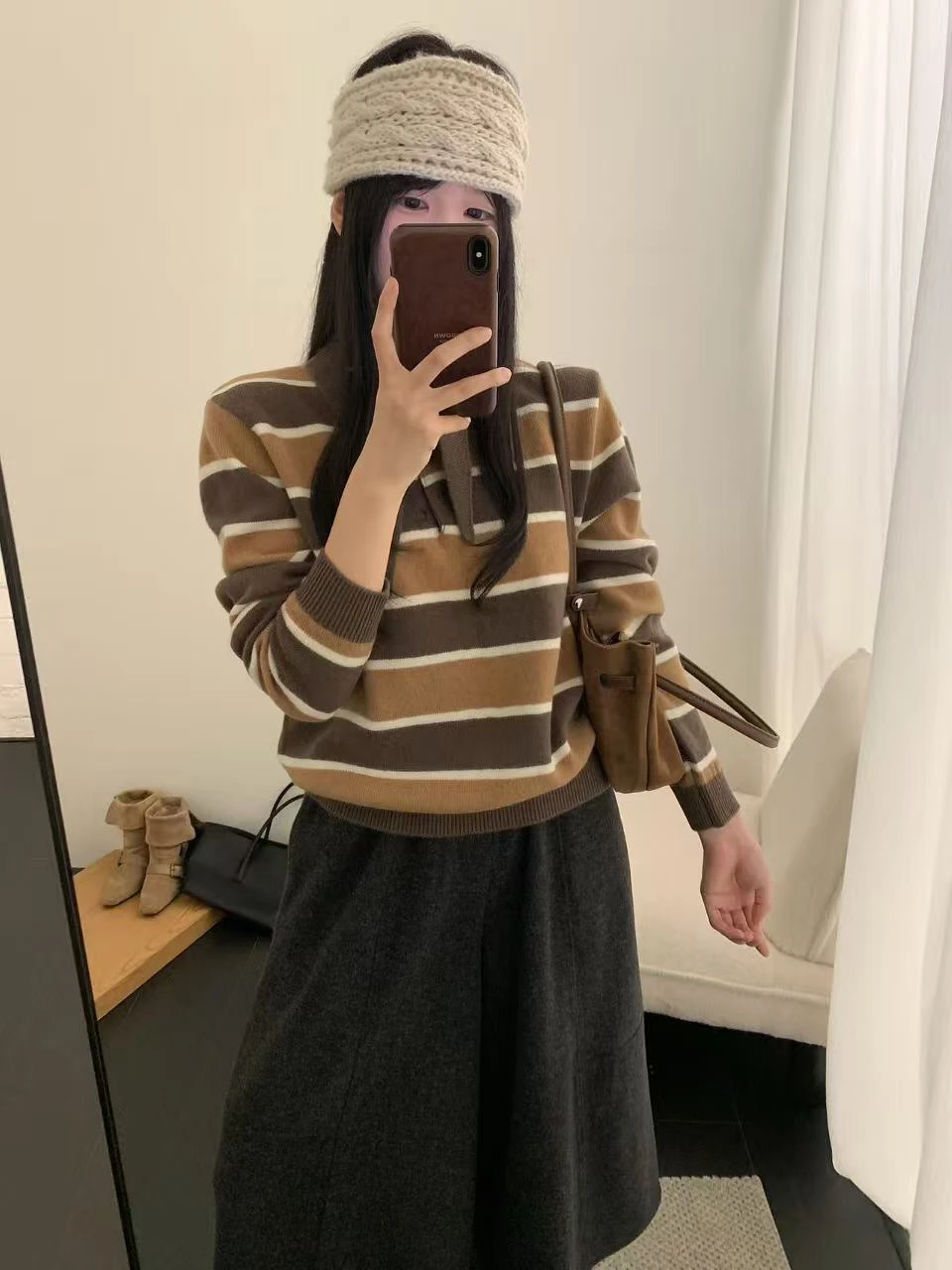 

Simple Korean Sle Full Wool Scarf Ne Cover Sweater Autumn Winter Thiened Long Sve Loose Fit Daily Wear for Women