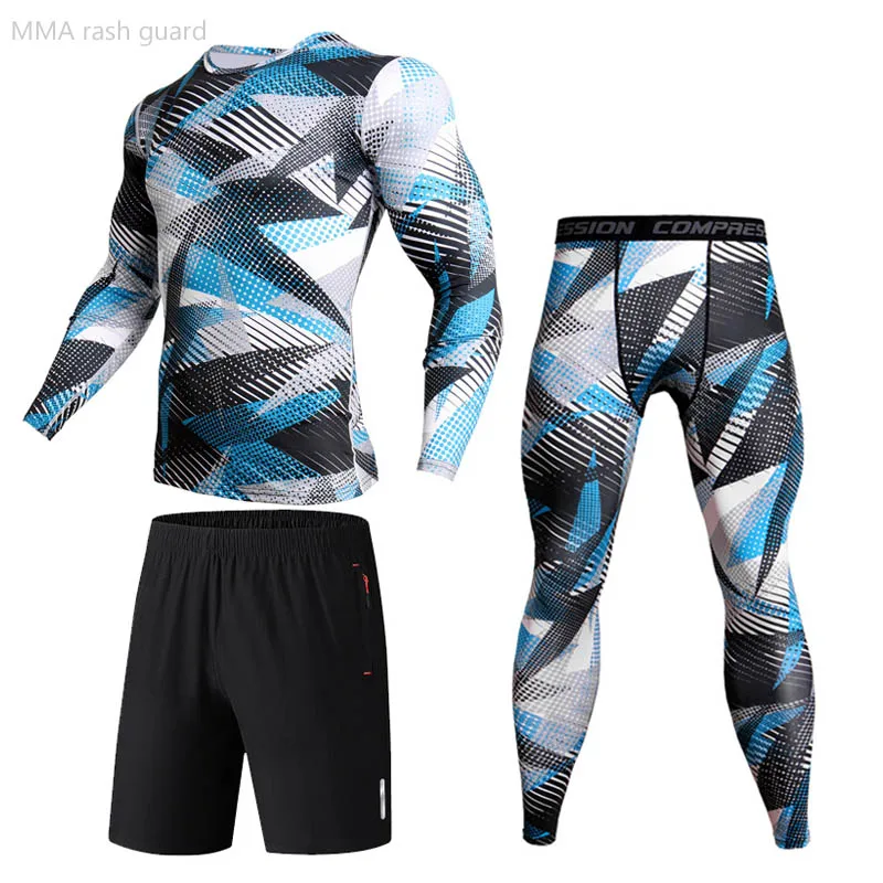 Men's Clothing Winter First layer Fitness underwear Compression tights Rashgarda MMA Long sleeves Shirt Leggings Bodybuilding