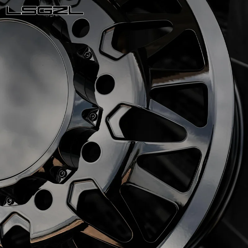 Glossy Black Forged Alloy Dually Rim for Ford Pick-upTruck 8x180 8x200 8x165.18*5.5 8.6.5  22 24 26 28 30 Inch Glossy Wheel Rim