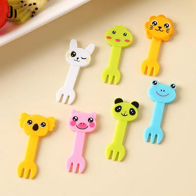 Cartoon Fruit Fork Toothpicks Cute Animal Food Selection Mini  Lunch Box Decoration Children's Food Supplement Tool