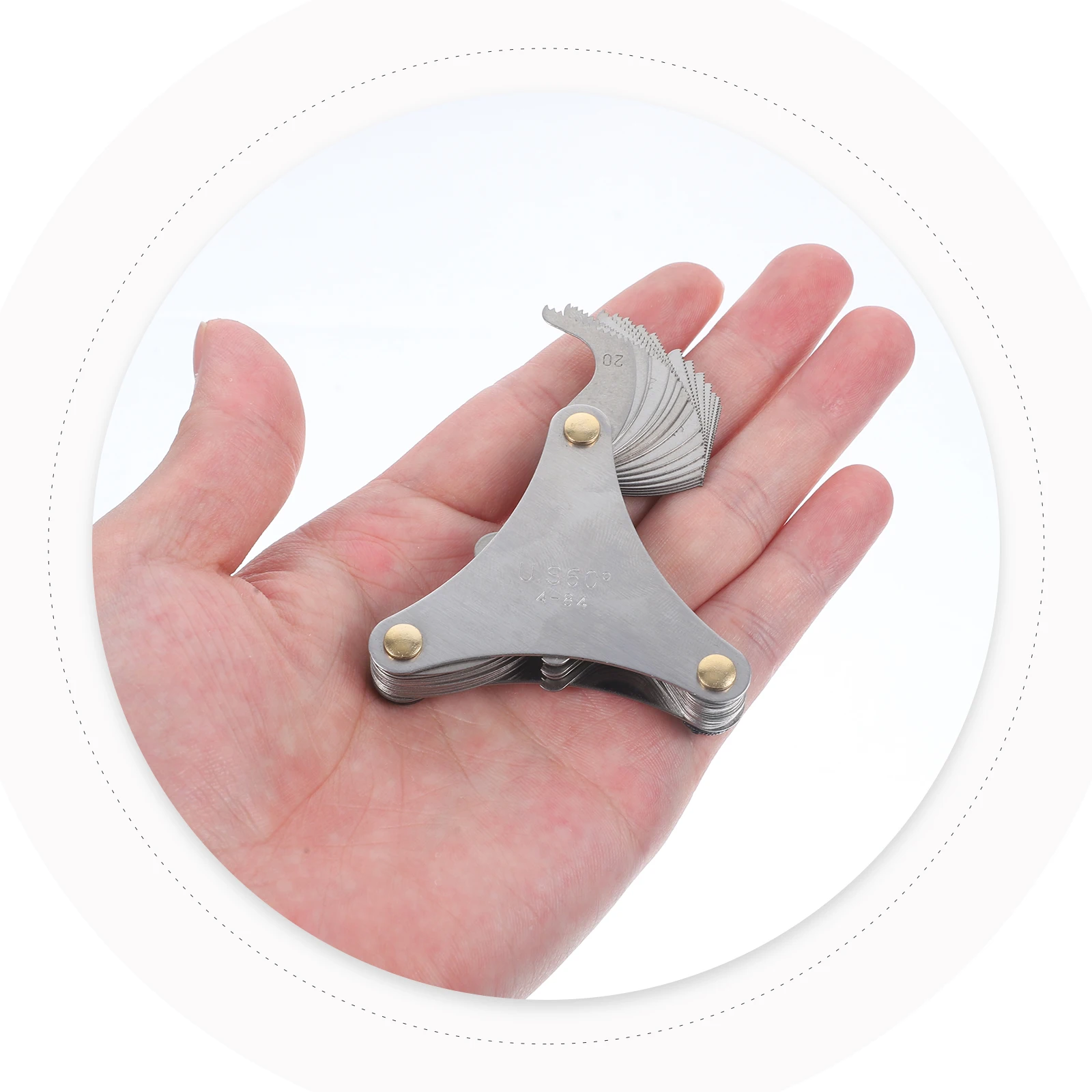 

Stainless Steel Thread Pitch Gauge Multi Purpose Screw Measuring Tool for Precise Internal External Threads Measurement High