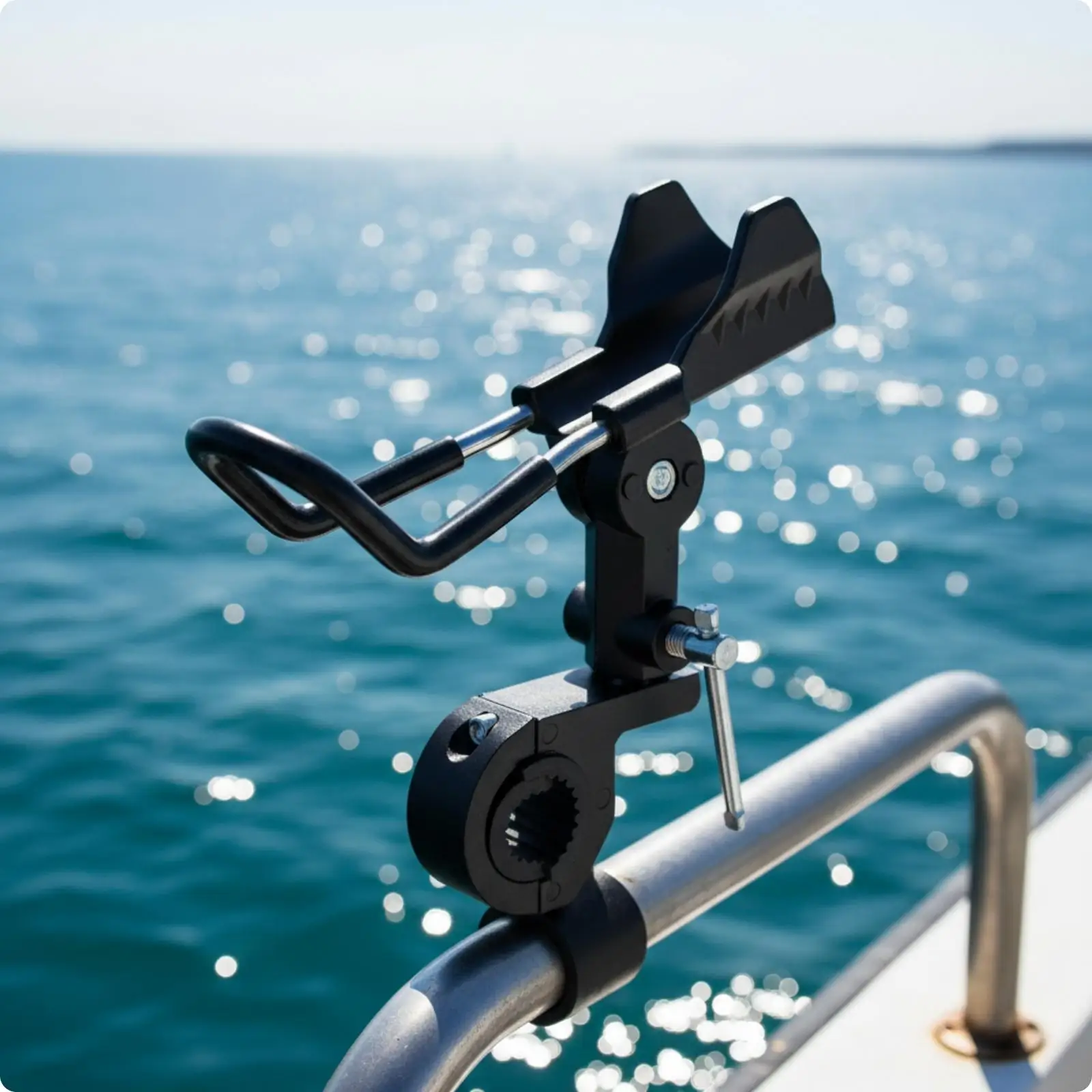 Lightweight Fishing Rod Holder for Inflatable Boat Kayak with Adjustable Swivel Joint 304 Stainless Steel Marine Grade Build