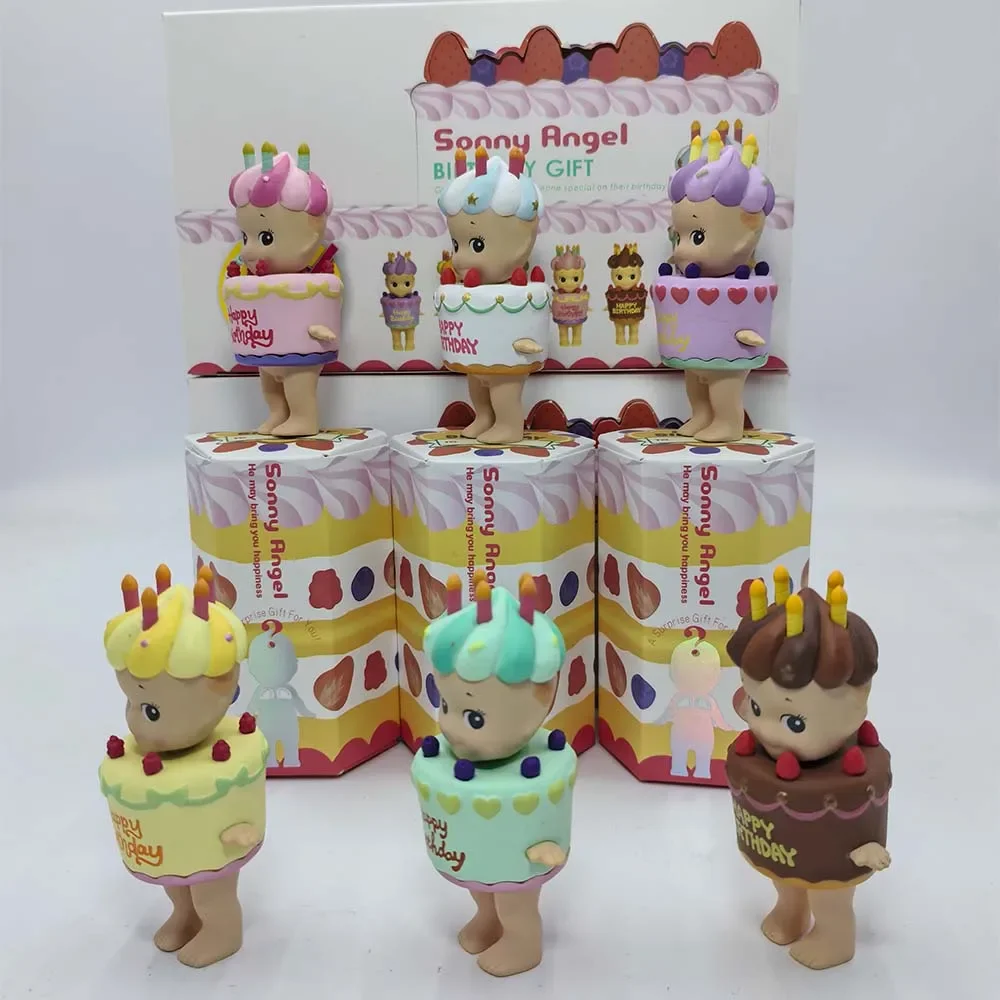 سوني الملاك كعكة عيد ميلاد سلسلة صندوق غامض Kawaii مفاجأة صندوق شخصيات كرتونية الحلي الكرتون نموذج دمية لعبة الهدايا