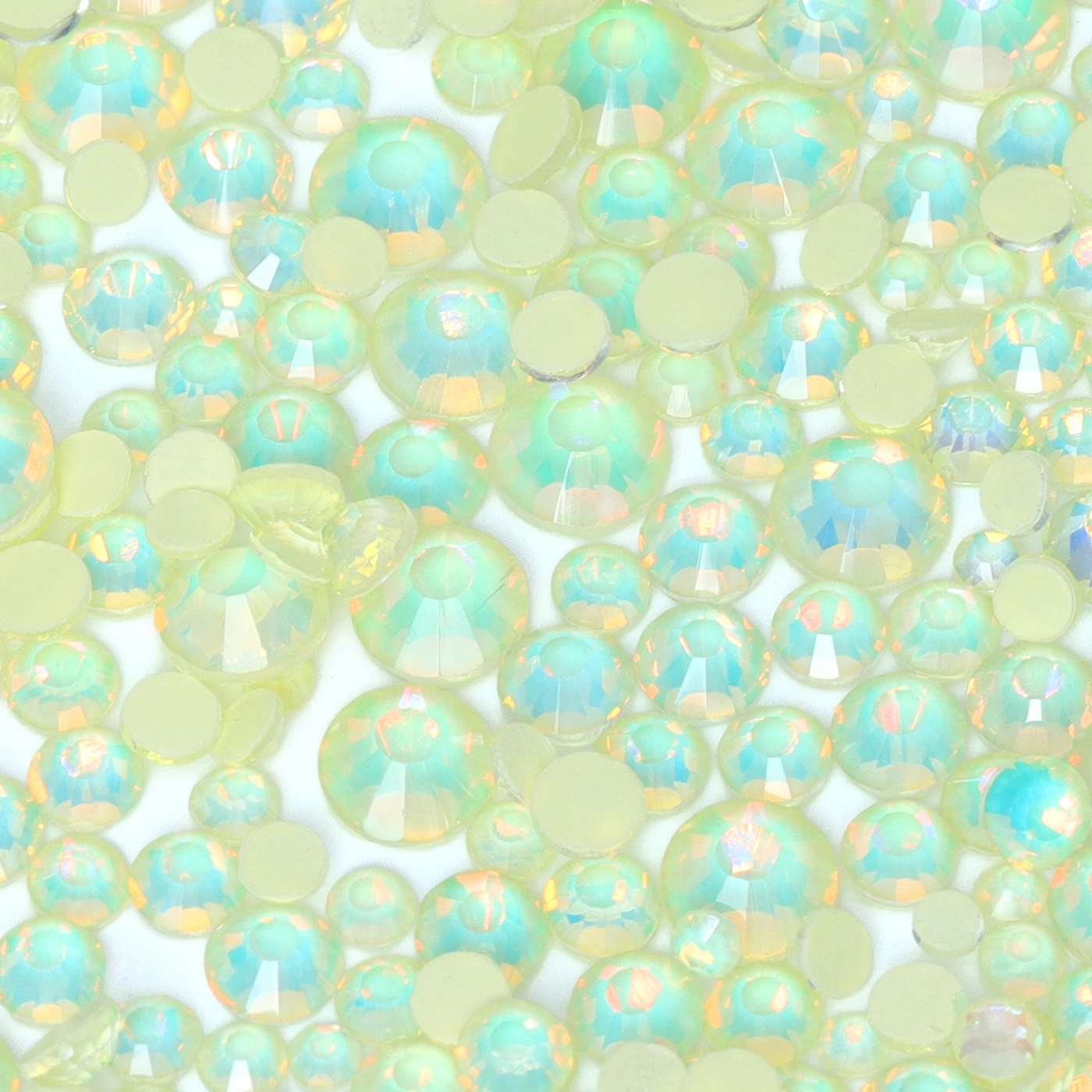 1440 Stück Mokka-Opal-Serie, Mischgröße, Glas-Strasssteine mit flacher Rückseite, glitzernde Steine, zum Aufkleben auf Strasssteinen für DIY-Nagelkunst-Dekoration