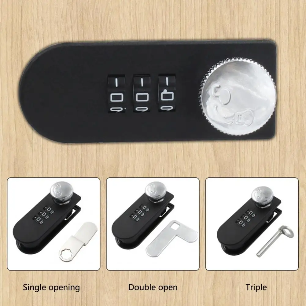 Cabinet Code Locks Drawer Lock Office Thickened Latch Scroll Wheel Code Lock Double Open Locker Lock Triple Open Dial Code Locks