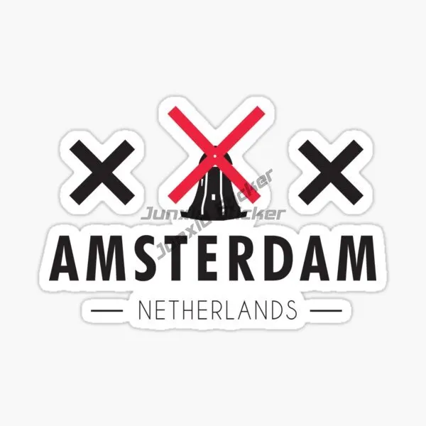 أمستردام العلم الوطني وشعار الفينيل ذاتية اللصق ملصق سيارة مقاوم للماء سيارة ملصق لاصق لامع ورائع اكسسوارات السيارات KK10cm