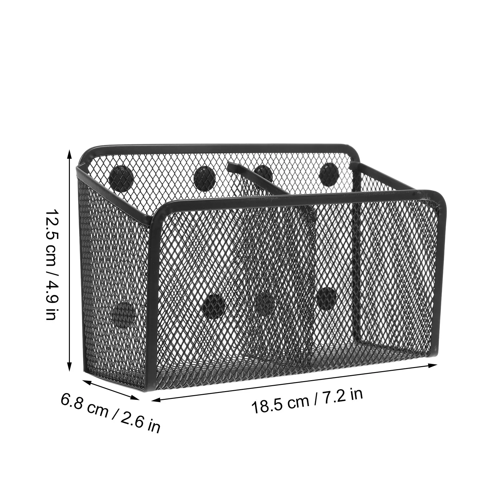 Magnetic Pencil Cup Black Metal Wire Mesh Basket Locker Office Supplies Holder Pens Markers Organizer Magnetic Pen Holder