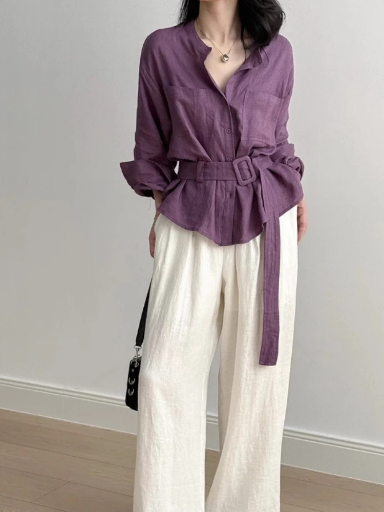 

Button Up Women's Shirt And Blouse Office Outfits Wear To Work Modern Long Clothing Dress Shirts Sales Basic Formal Female Tops