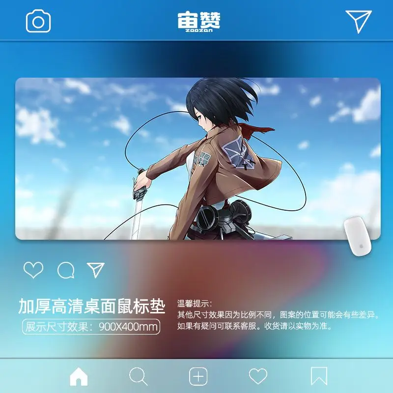 

Attack on Titan mouse pad gamer XXL mouse mat anime gaming accessories Eren Yeager mousepad