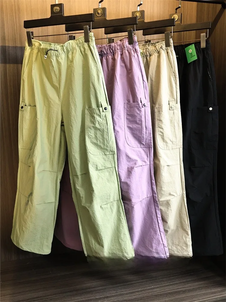 

Outdoor Men's Pure Color Spor Casual Pants Straight Leg Workwear Faionable Urban Sle Long Trousers for Spring