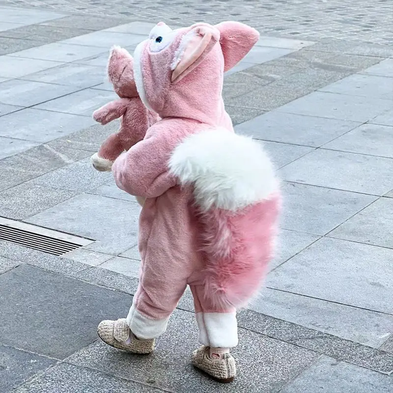 

Cartoon Linabell Winter Baby One-Piece Pajamas Coral Velvet Children's Plus Velvet Warm Crawling Suit That Can Be Worn Outside