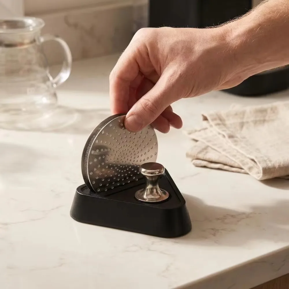 Triangular 51/53/58 MM Coffee Grounds Screen Stand Drop-proof Stable Base Espresso Grounds Screen Holder Professional Reusable