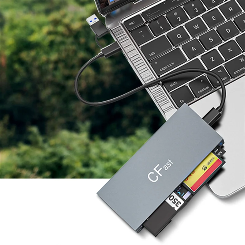 AS95-6 Kaarten tegelijkertijd lezen CF/MS/SD/TF/XD/Cfast Camera Kaartlezer Mobiele telefoon Tablet Geheugenkaartlezer