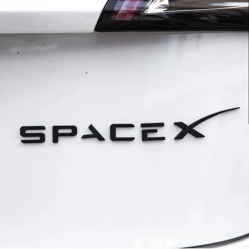SpaceX Letters Sticker for Tesla Model 3 X Y S Tail Letter Label Emblem Car Accessories Stickers Logo Emblems Zinc Alloy SPACEX