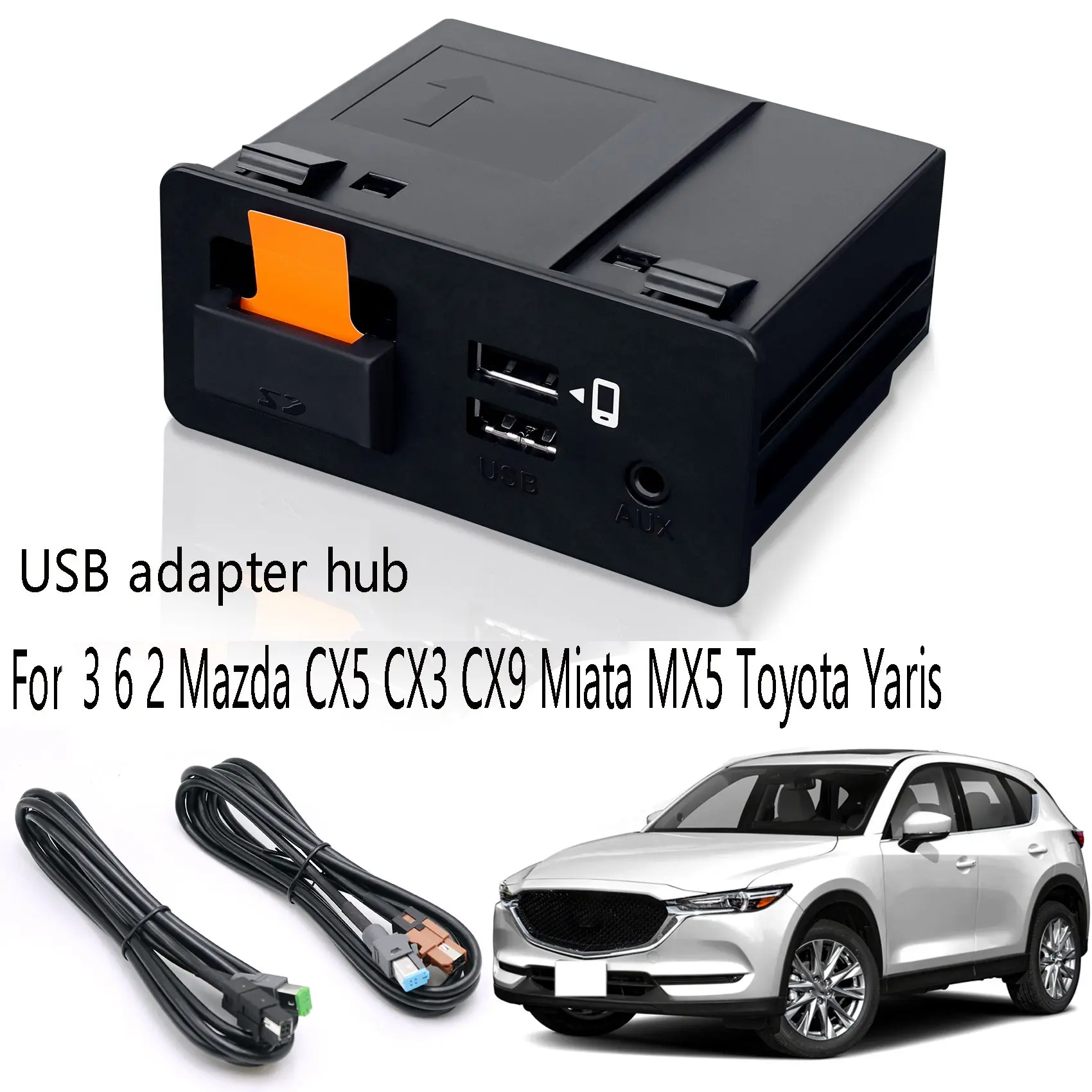 Auto USB Adapter Hub for CarPlay Android TK78-66-9U0C for 3 6 2 CX5 CX3 CX9 Miata MX5 Yaris