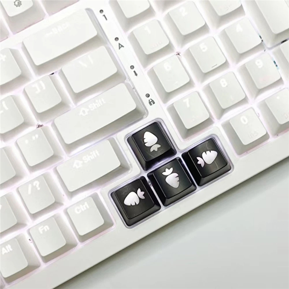 4pcs Translucent Directional Key Caps Mechanical Keyboard Replacement Key Covers with Carrot Pattern