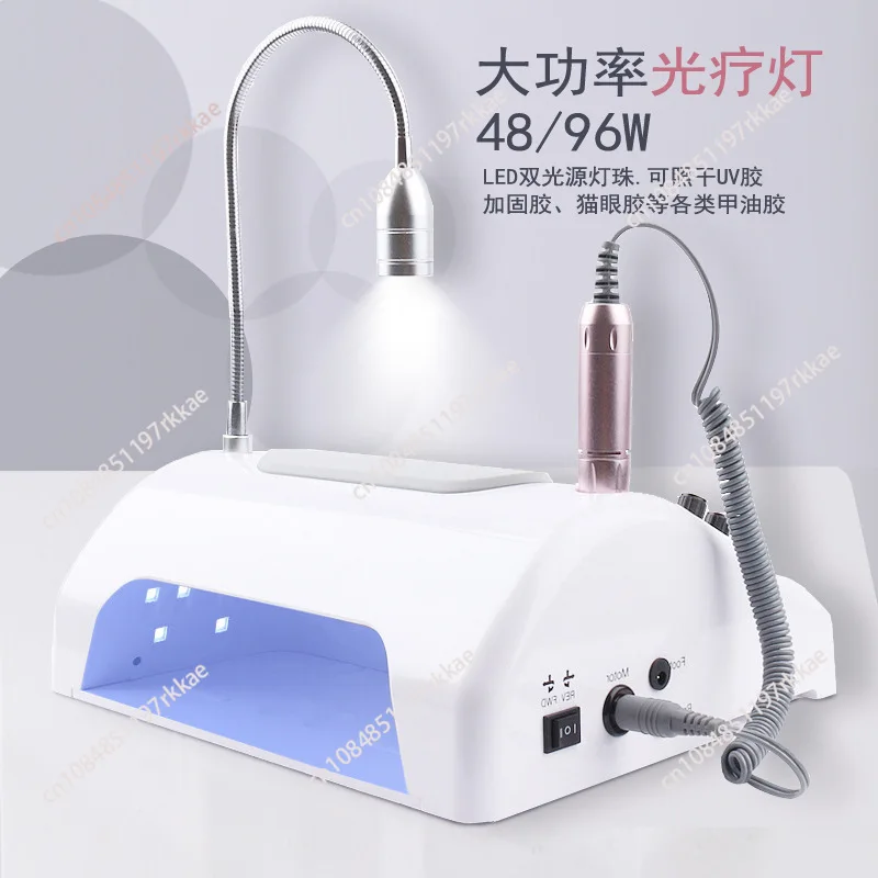 High Power 80W 5 In 1 Nail Dust Collector Electric Dust Cleaner Strong Nail Drill Handpiece Nail Dryer Vacuum with LED Light