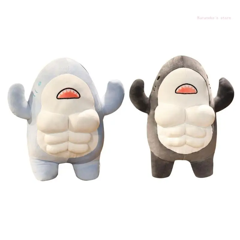 

Плюшевая кукла Muscle Shark, забавная мягкая кукла, мягкие и приятные фигурки животных