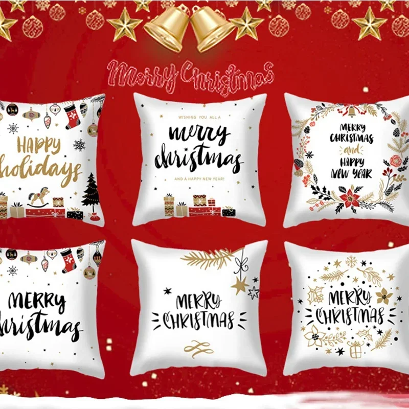 1pc Christmas Linen Hug Pillowcar Box Santa Pillow Sleeve Sofa Cushion Cushion Sofa Sofa 45x45cm Pregnancy Pillows for Sleeping