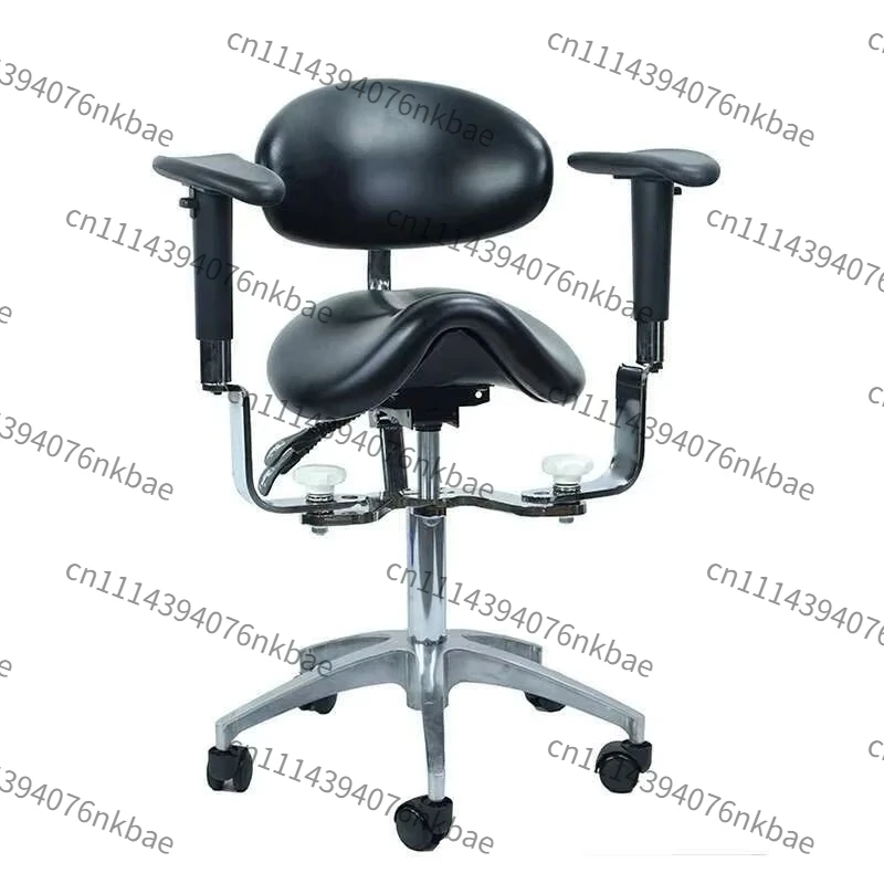 Lifting Saddle Nail Salon Chair with Armrest & Backrest, Ergonomic Horse Riding Physician Stool for Beauty & Medical Clinic