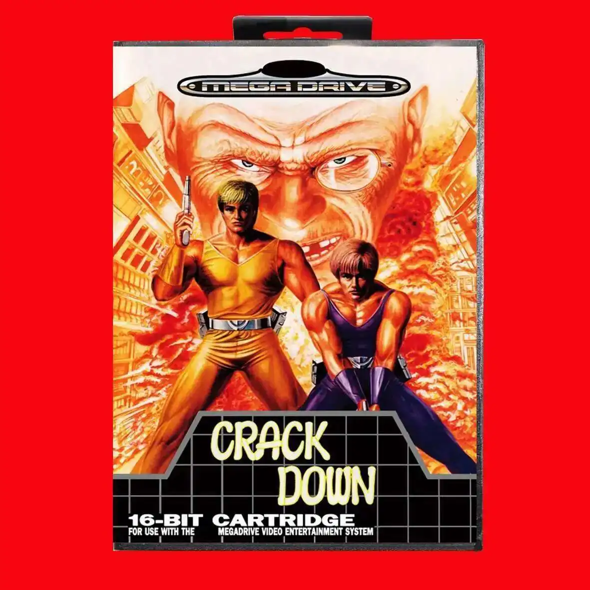 خرطوشة ألعاب Crack Down 16Bit MD مع صندوق EUR لأنظمة Sega Megadrive Genesis