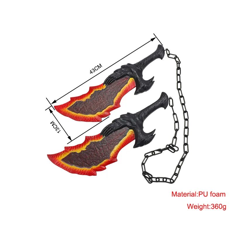 Gott des Krieges Flammen schaum antike Klingen von Athena Cosplay Waffen Requisiten Replik Schwert Axt Messer