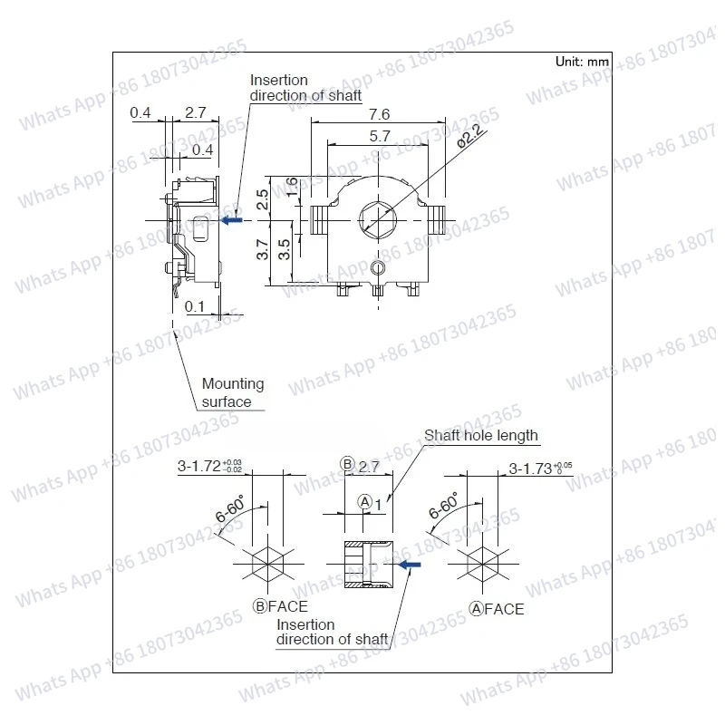 Encoder EC05E1220401 Pass-through Through-type Decoder Encoding Switch