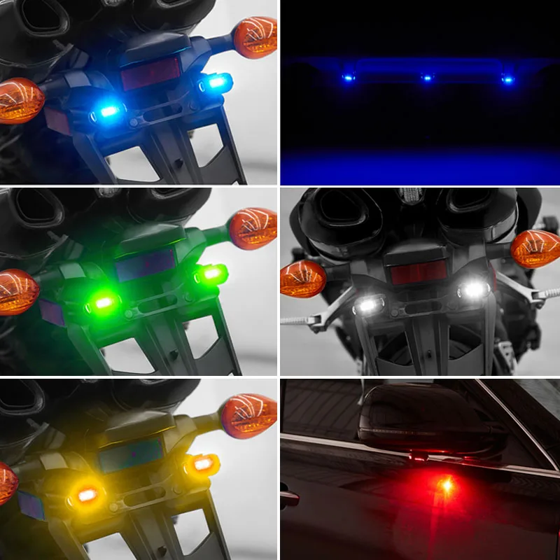 Luce di avvertimento per moto a LED 7 colori Mini Drone Luce stroboscopica Segnale anti-collisione Lampada posteriore per bici Lampada notturna