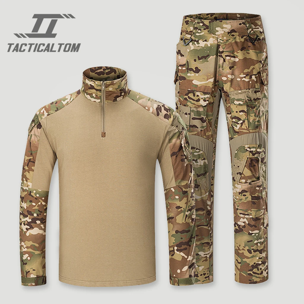 Tuta tattica da rana mimetica tattica Tom Gen3 MC, set da allenamento per sport all'aria aperta, tuta da caccia G3, maniche lunghe + pantaloni
