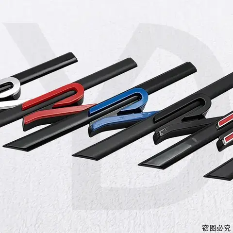 For Volkswagen VW New Rline GOLF JETTA PASSAT Polo SCIROCCO TOUAREG TOURAN 15.7x2.2cm ABS Car Front Grille Emblem Cover Decals