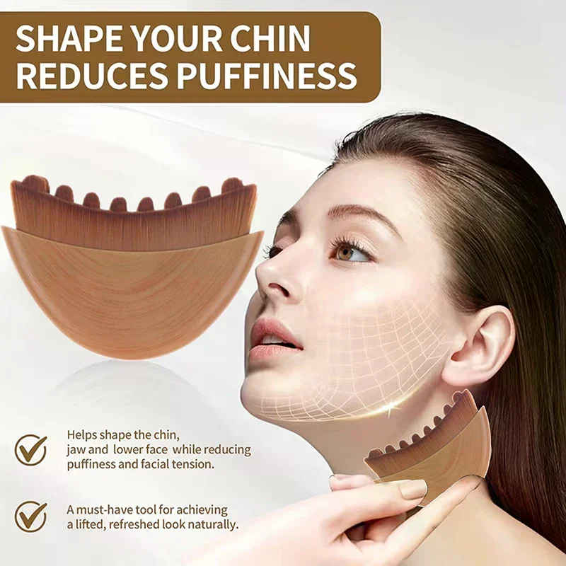 Contour Facial Brush Manual Lymphatic Drainage Massager Durable Soft Bristles Ergonomic Facial Cleansing Brush For Shaping