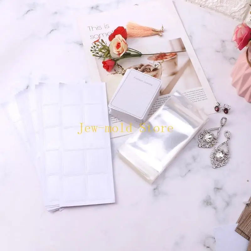 C71B 100x Anting Kalung Rantai Penyimpanan Kalung Kartu Kantong Tas Hadiah untuk Kantong Perhiasan Tas Hadiah Pesta Pernikahan