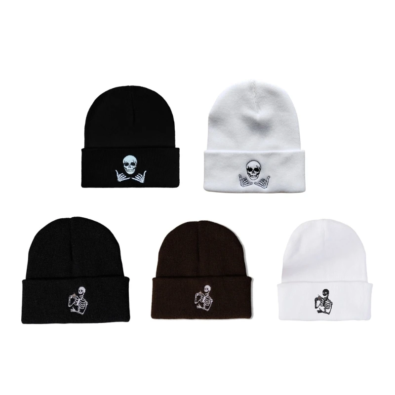 

Knit Hat Women Men Breathable Knit Hat Costume Props Skull Caps