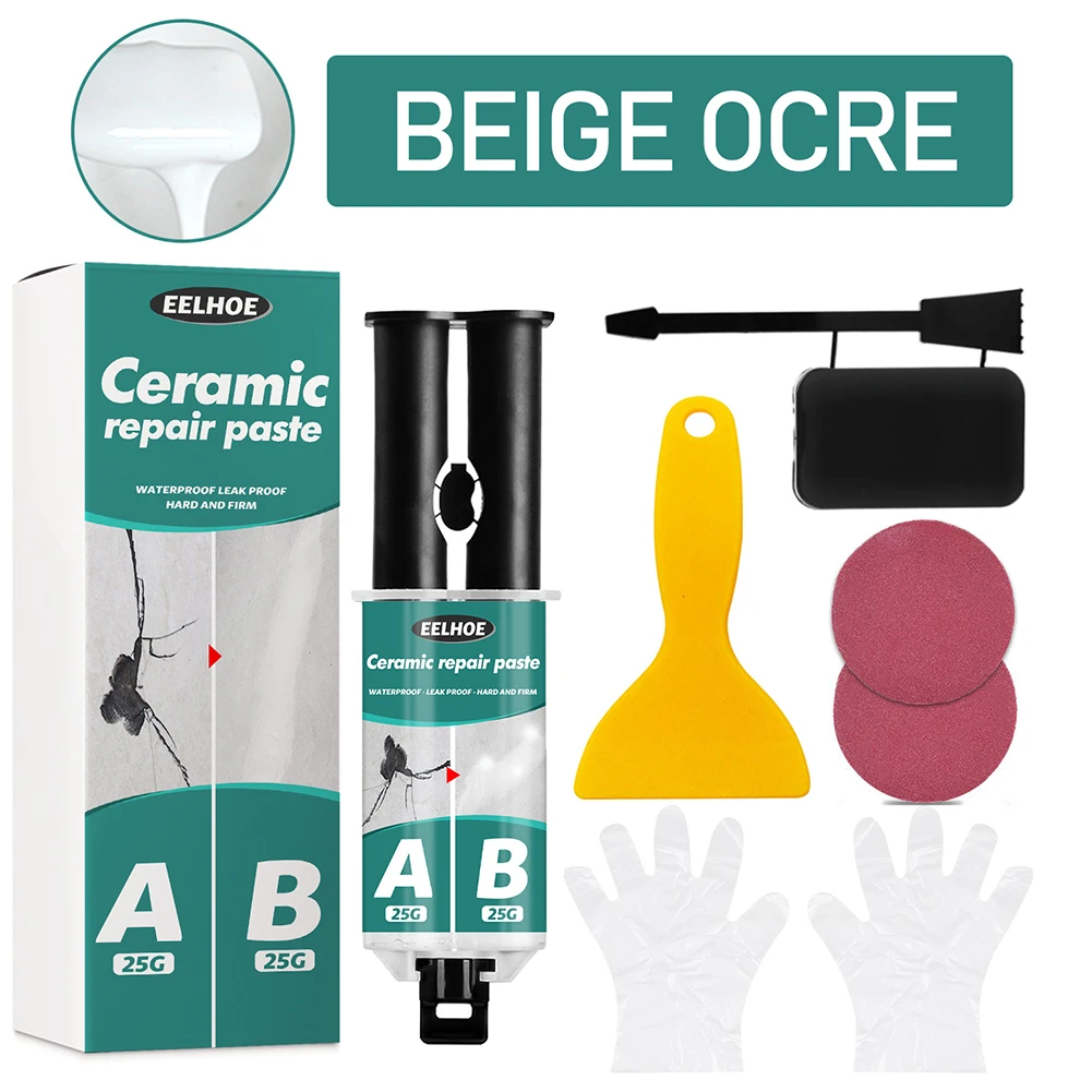 1 Set Repairing Adhesive Super Glue Iron Tile Repairing Paste Waterproof Bathroom Bathtub Floor Adhesive Tile Paste Glue Kit