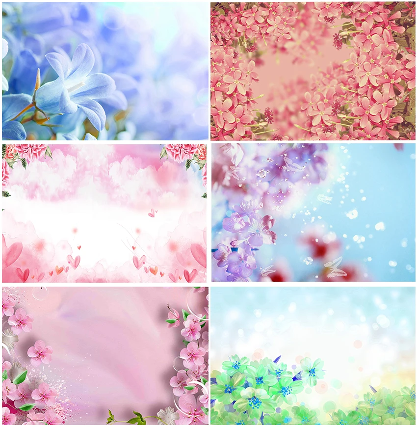 

Spring Flowers Art Painting Wall Decor Backgrounds Birthday Newborn Baby Pet Adult Portrait Photographic Studio Photo Backdrops